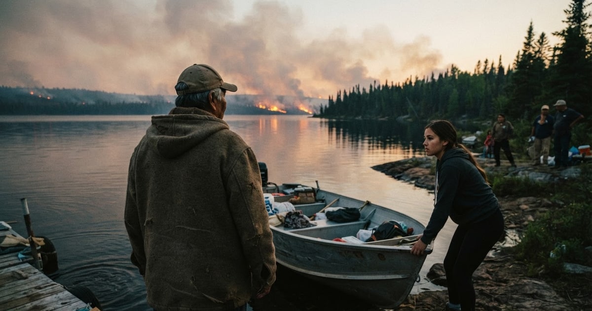 Austere editorial image representing the Pressure Systems edition “Northern Wildfires Collide With Ontario and French State Failure”.