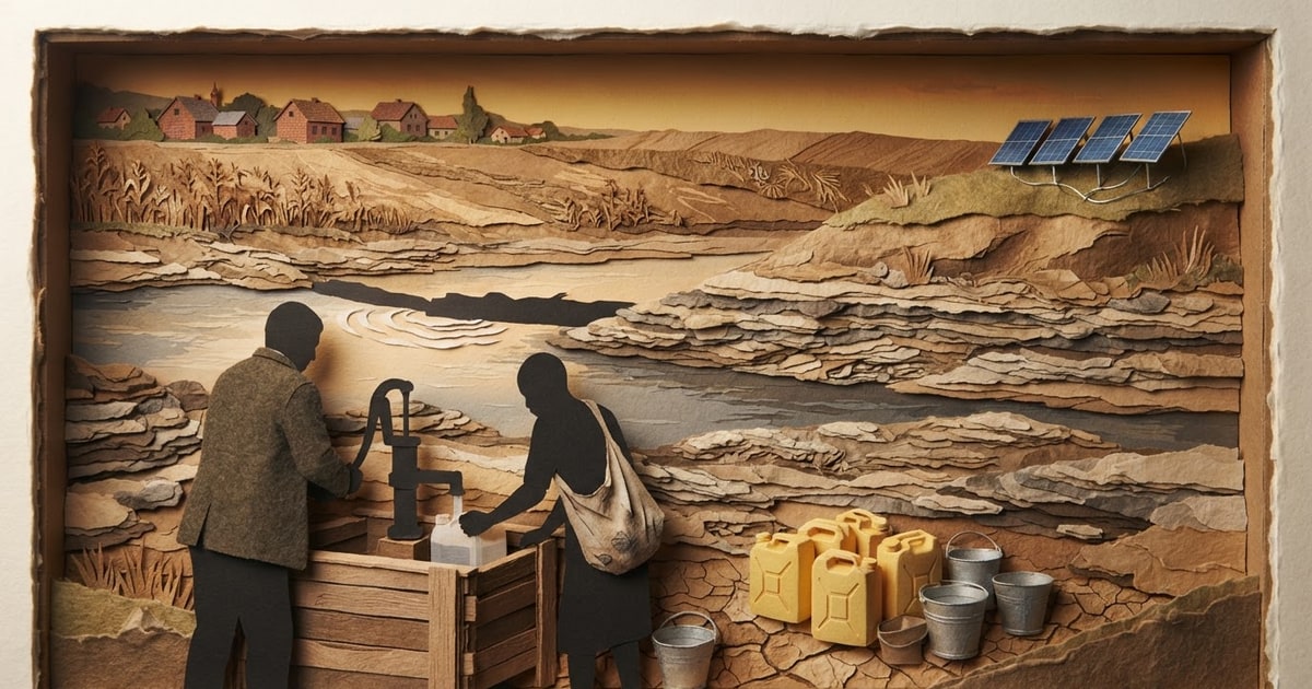 Austere editorial image representing the Pressure Systems edition “Danube Explosives and Drought Shatter European Agriculture and Energy Grids”.