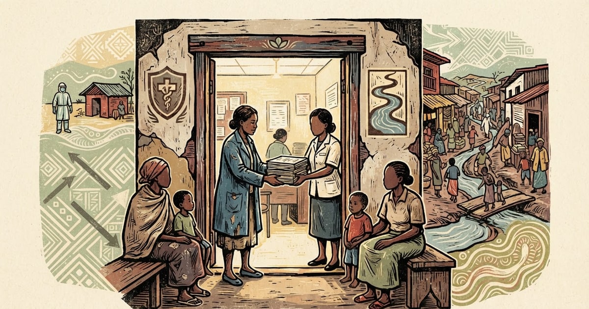 Austere editorial image representing the Pressure Systems edition “Executive Vaccine Orders And DRC Ebola Surges Stress Public Health”.