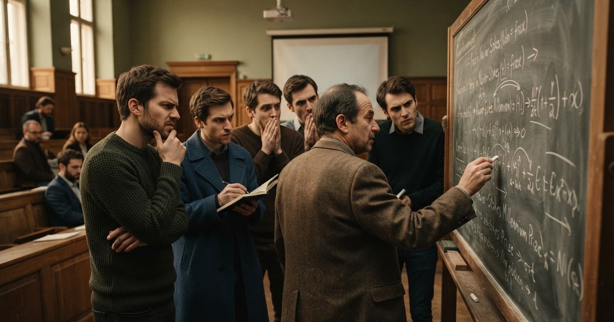 Austere editorial image representing the Pressure Systems edition “OpenAI Solves Millennium Math Problem as Academics Cry Foul”.