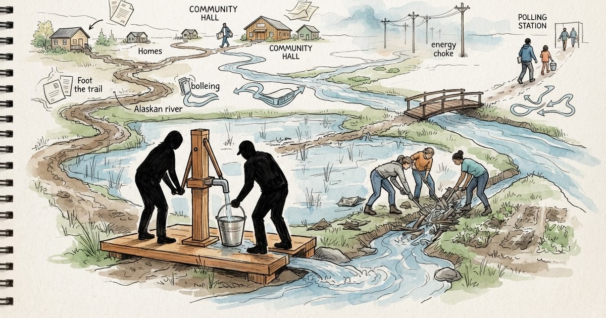 Austere editorial image representing the Pressure Systems edition “DOJ Election Lawsuits and Tech Millions Flood Midterms”.